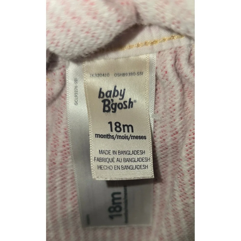 Baby OshKosh Bgosh Red White Hickory Stripe Overall Dress 18M Bib Jumper